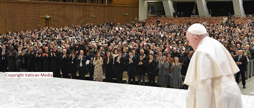 On the morning of 25 February 2023, the Holy Father received in audience rectors, professors, students and staff of all the Roman Pontifical Universities, Faculties and Pontifical Institutes